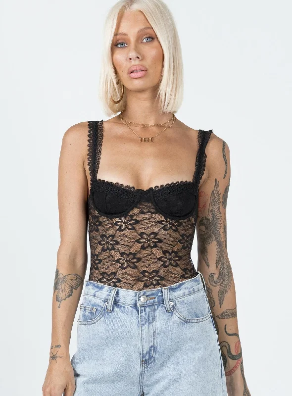 Garano Lace Bodysuit Black