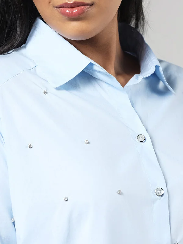 Gia Blue Sequined Shirt