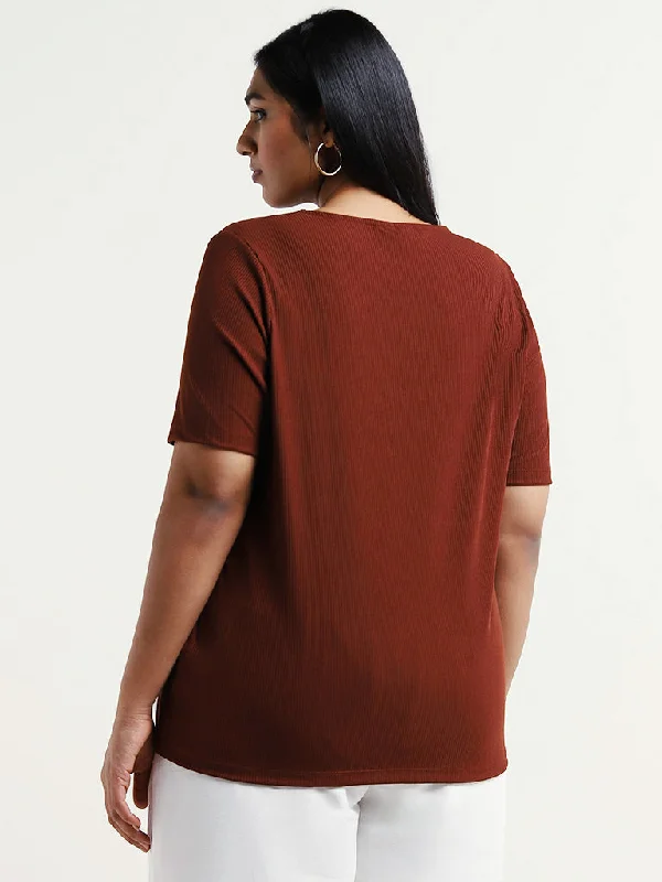 Gia Maroon Cut Out Top