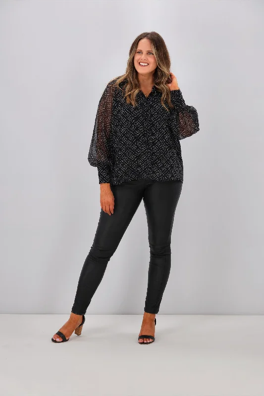 Gloss by Shine Gwyneth Raglan Ruffle Neck Blouse Ellipse Pattern