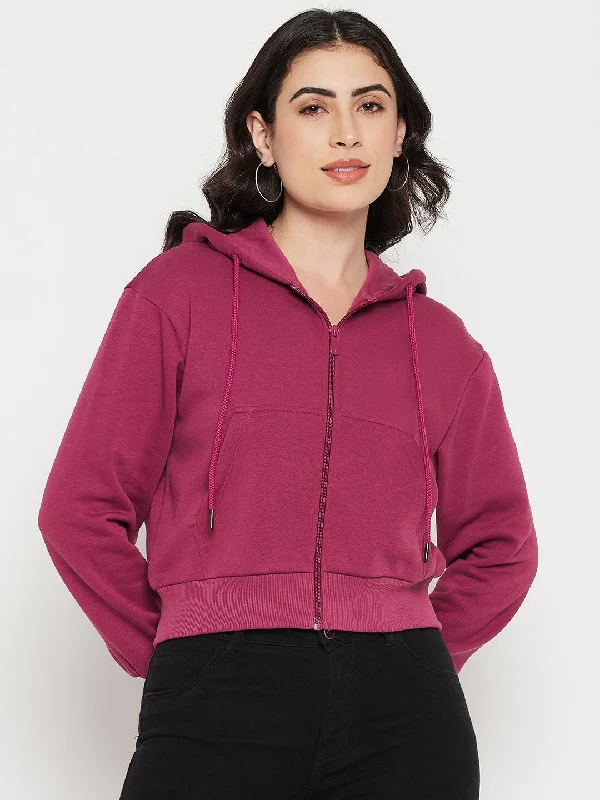 Madame Fuschia Hood Neck Sweatshirt