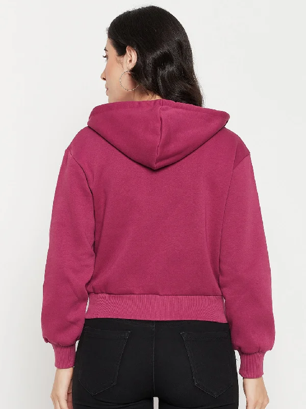 Madame Fuschia Hood Neck Sweatshirt