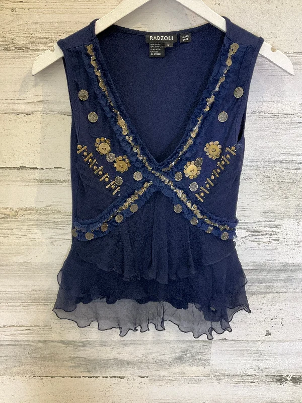 Navy Blouse Sleeveless Radzoli, Size S