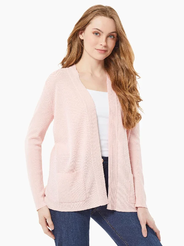 Open Front Cardigan With Pockets