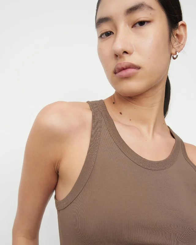 Racer Back Singlet - Taupe