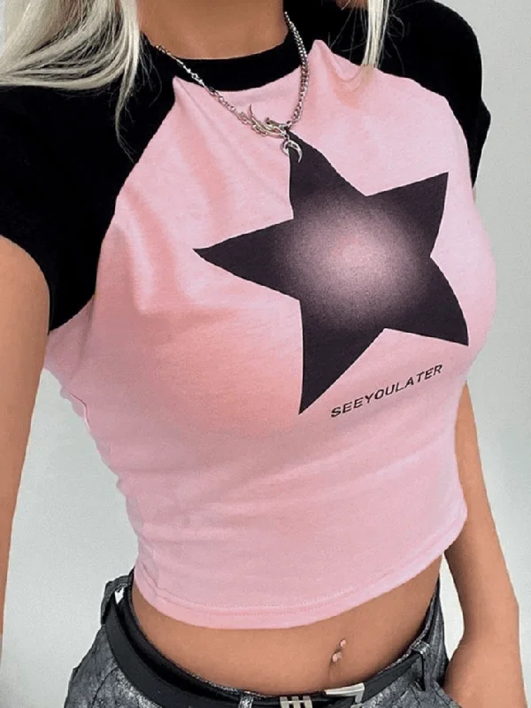 BerryBetty - Star Raglan Short Sleeve Tee