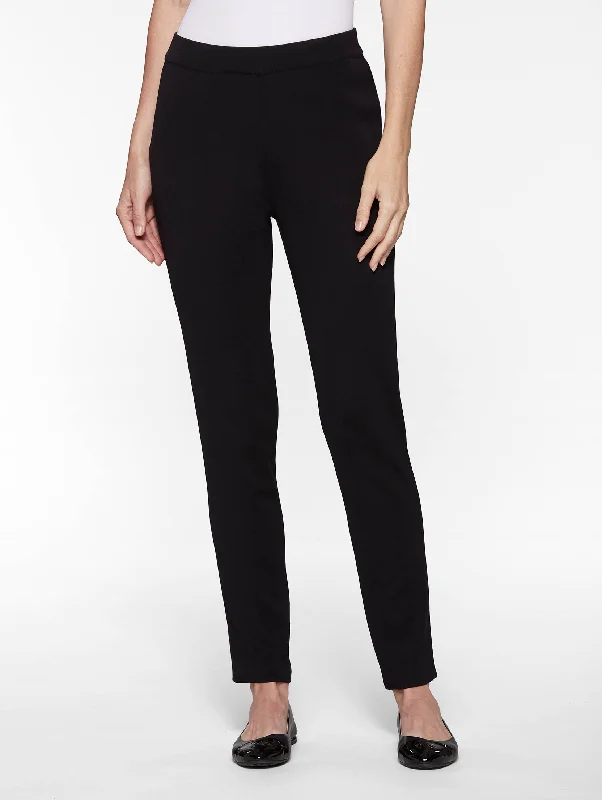 Slim Leg Knit Pant, Black