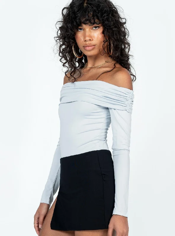 Stocklin Off Shoulder Bodysuit Blue