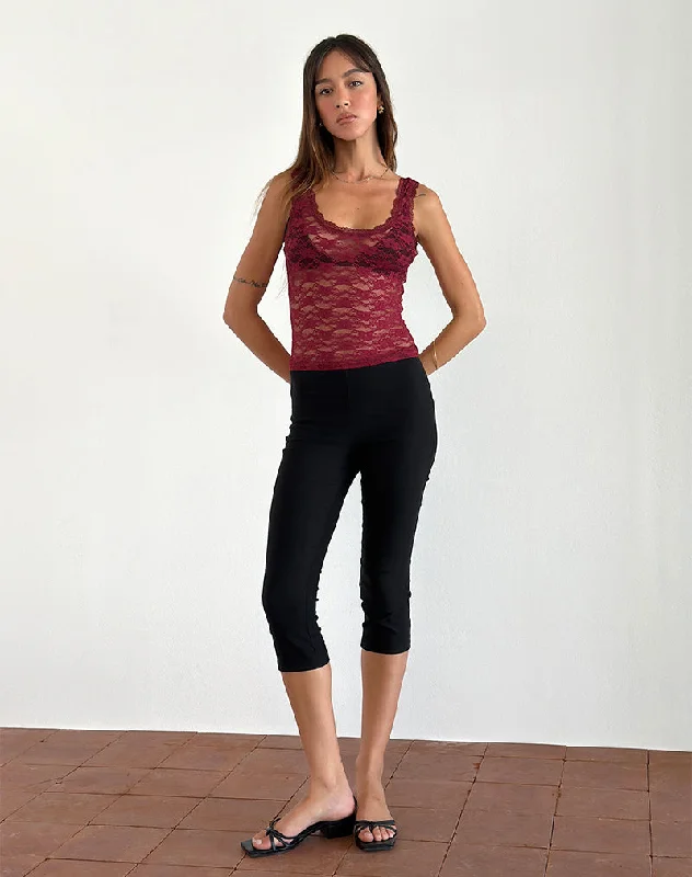 Tahoa Top in Orchid Lace Burgundy