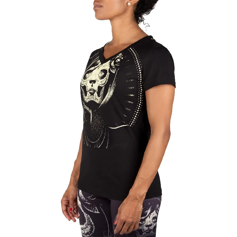 Venum Santa Muerte T-shirt - Black/Yellow - For Women