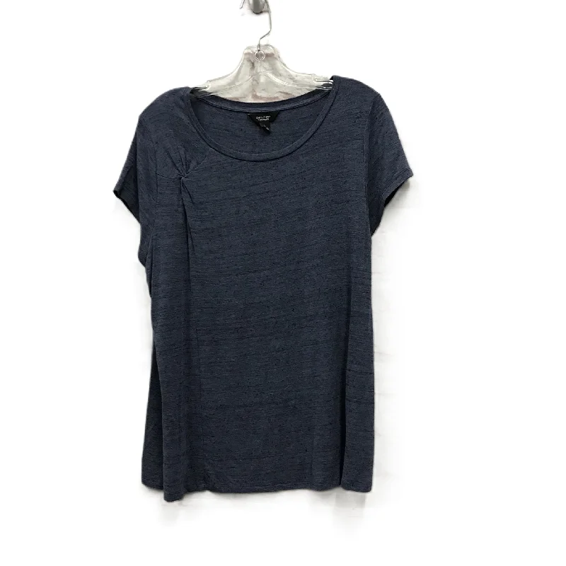 Blue Top Short Sleeve By Simply Vera, Size: L