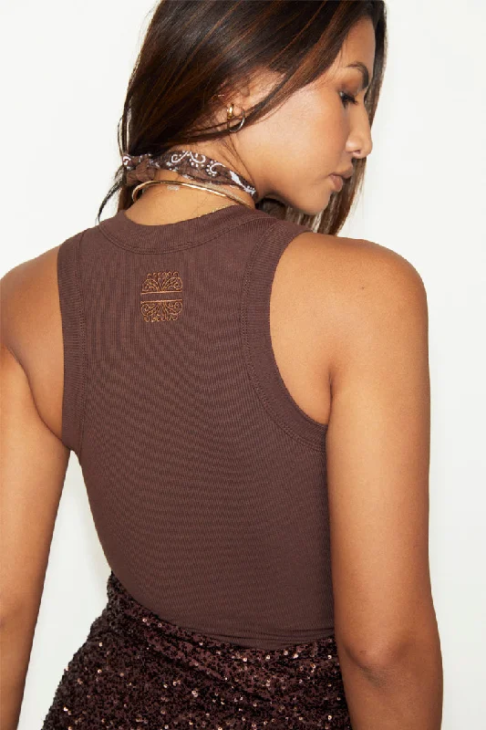 Chocolate Ribbed Tank