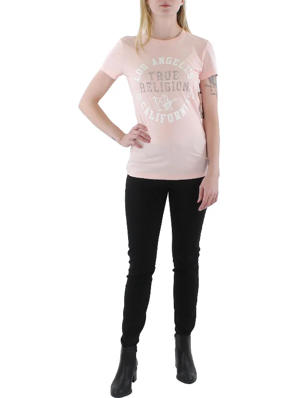 Crystalo TR Live  Womens Cotton Embellished T-Shirt