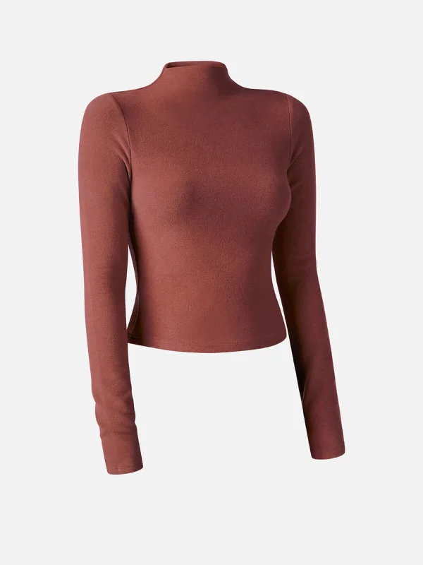 Eco-Mousse® Thermal Brushed Mock Neck Crop Top