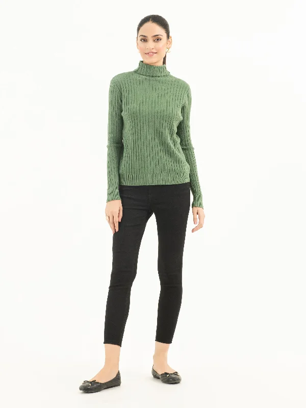 Ribbed Turtle Neck Sweater