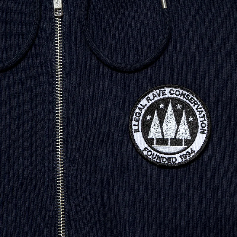 Illegal Rave Crest - Zipped Hood - Navy