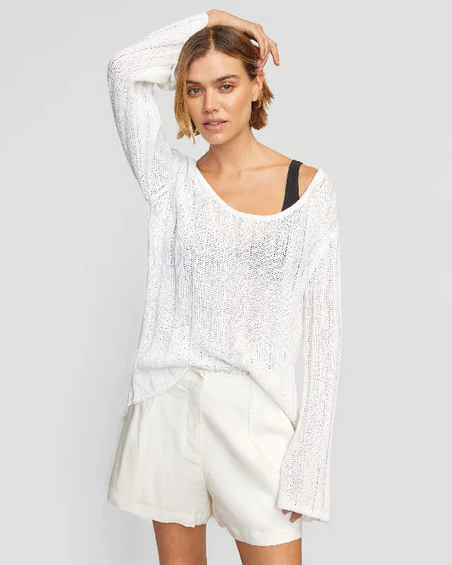 Leah Ribbed Scoop-Neck Sweater