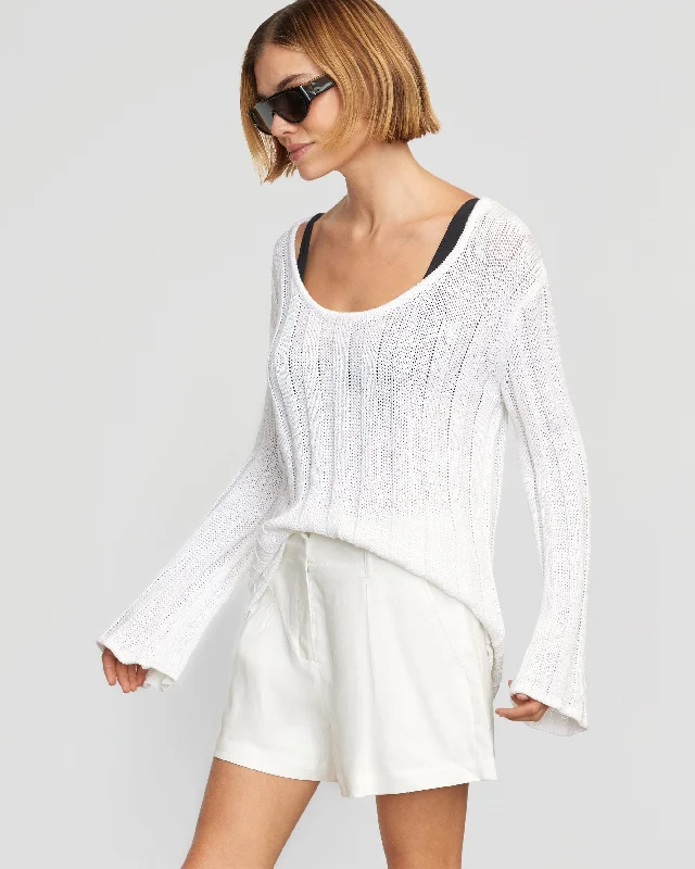 Leah Ribbed Scoop-Neck Sweater