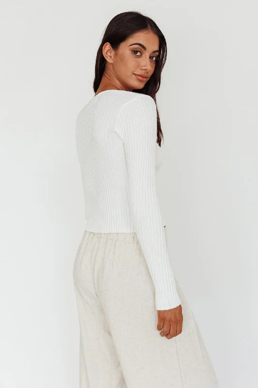 Mosey Long Sleeve Knit Top Ivory