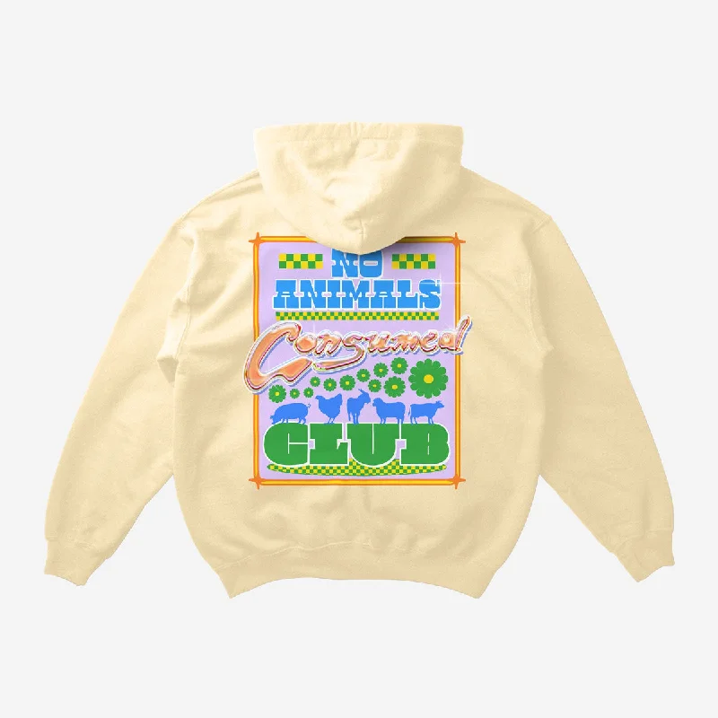 No Animals Consumed Club Deluxe Organic Box Hoodie - Buttermylk