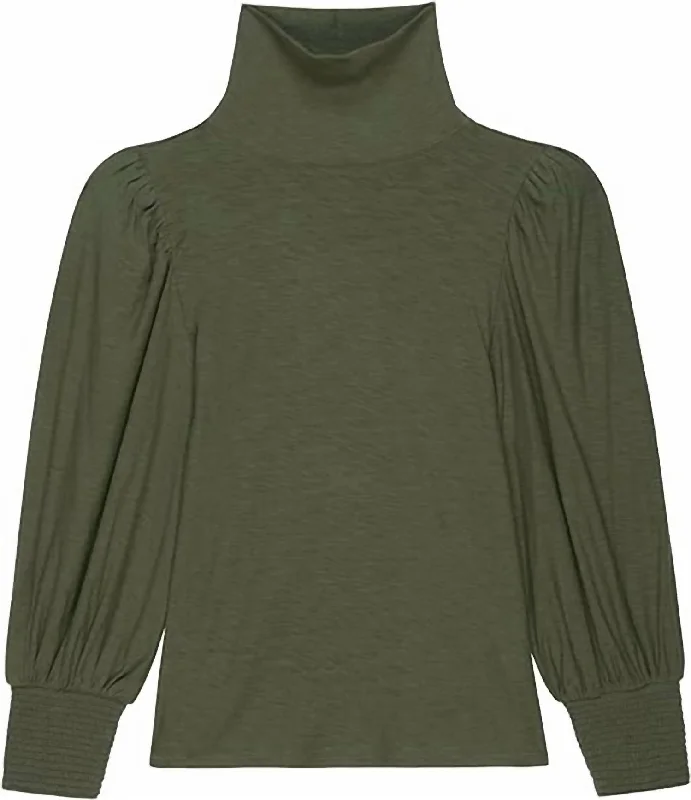 Sawyer Femme Turtleneck In Stoned Moss