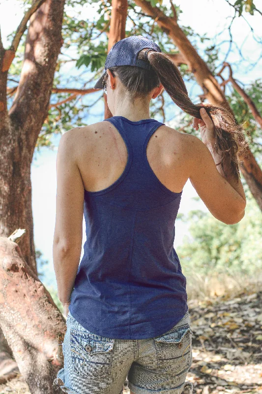 SEAS THE DAY - Women's Eco Tank Top - Heather Navy - SALE