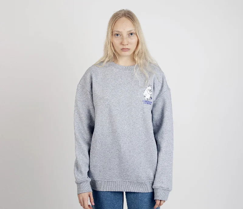 Moomintroll's Flower Crewneck College Unisex - Light Grey