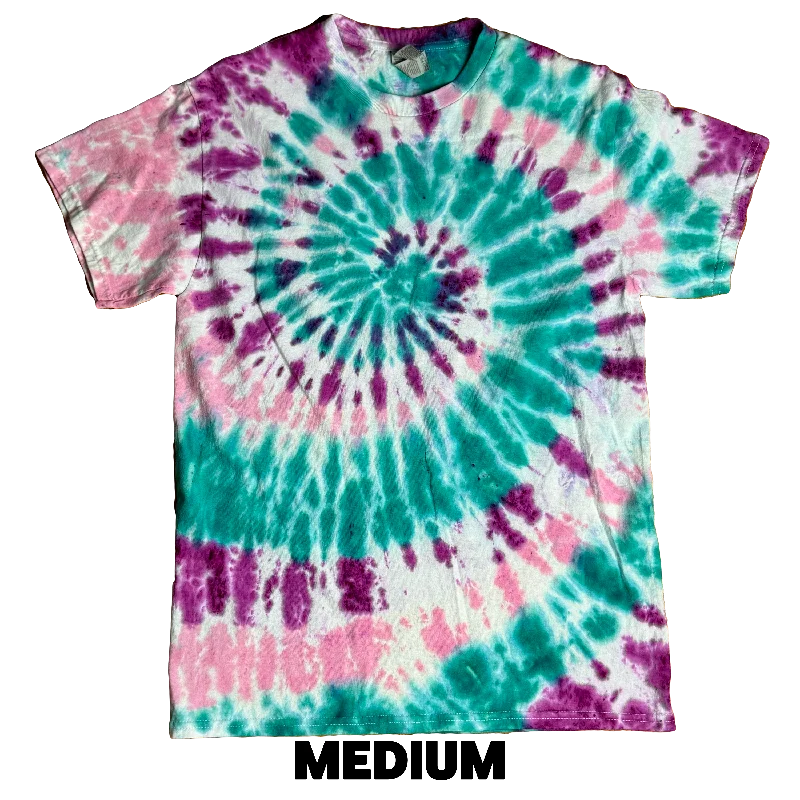 Tie Dye T-Shirt - Green Pink Purple MEDIUM