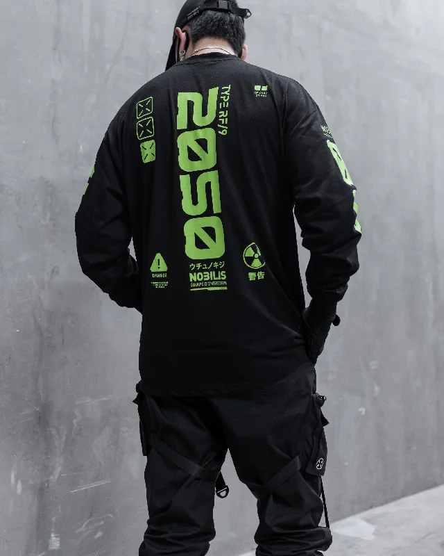 Y-2050 Black Lime Long Sleeve T